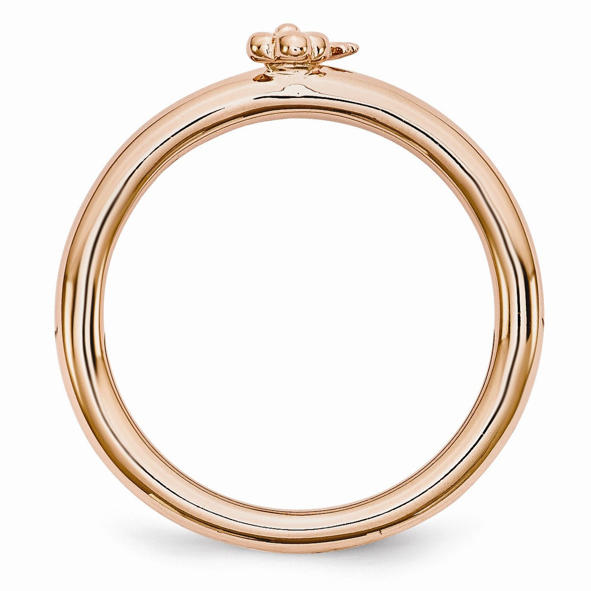 Alternate view of the Rose Gold Tone Plated Sterling Silver Stackable 5mm Key Ring by The Black Bow Jewelry Co.