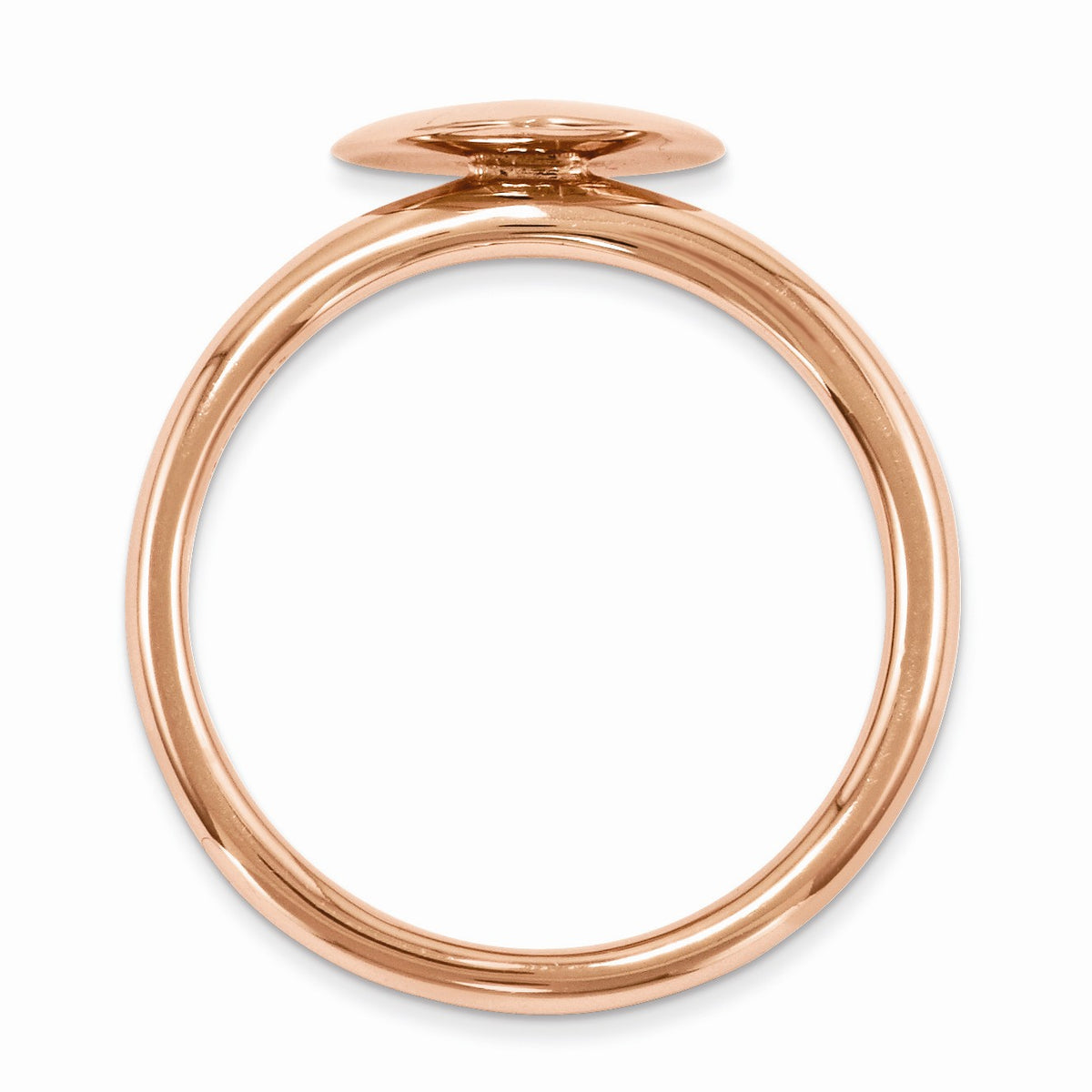 Alternate view of the 14k Rose Gold Plated Sterling Silver 8mm Heart 1pt Diamond Stack Ring by The Black Bow Jewelry Co.