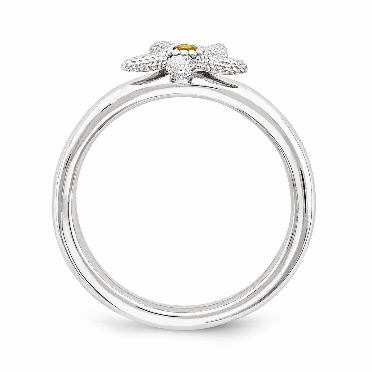 Alternate view of the Sterling Silver Stackable Expressions Citrine 10mm Starfish Ring by The Black Bow Jewelry Co.