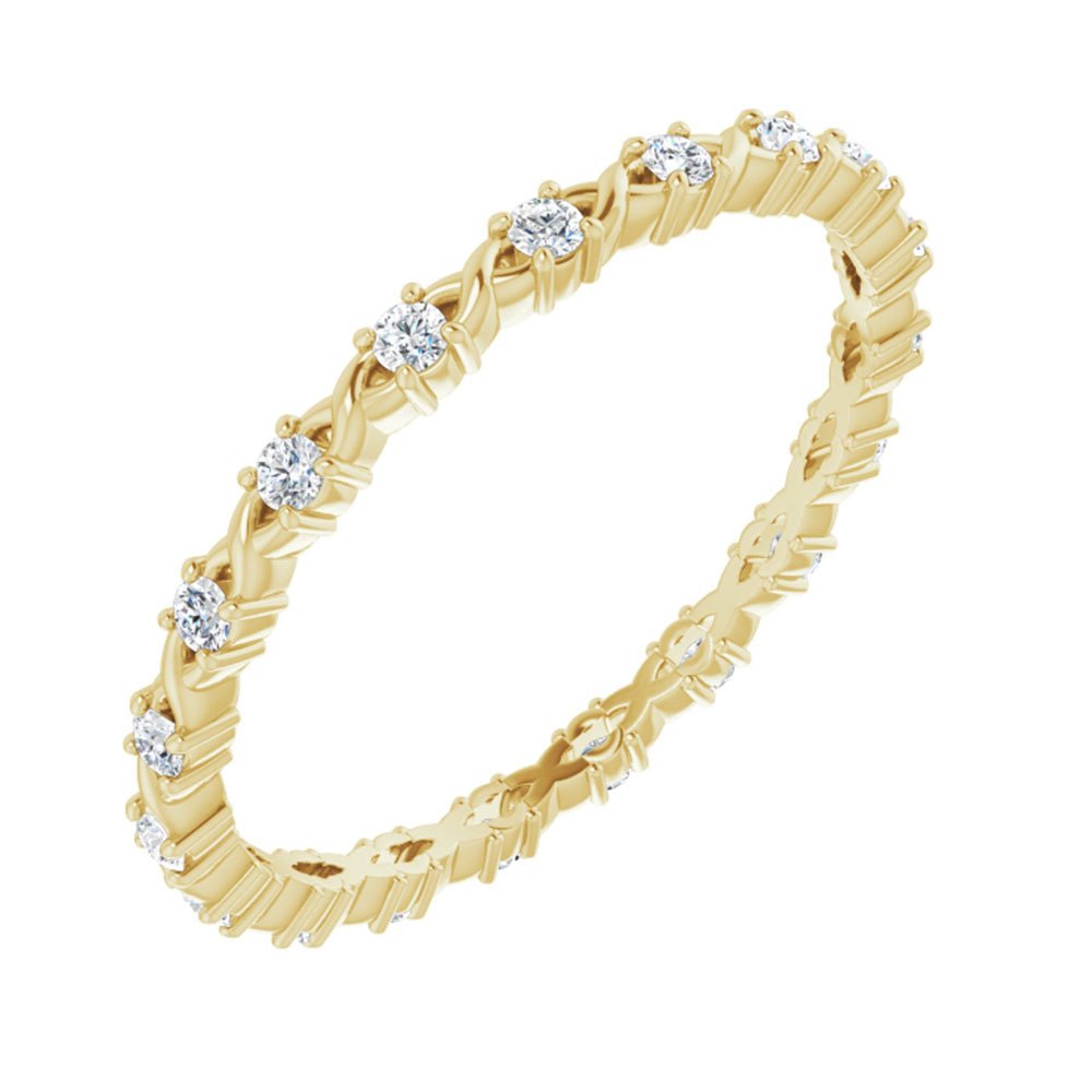 1.75mm 14K Yellow Gold 1/4 CTW Diamond Eternity Band, Item R11290 by The Black Bow Jewelry Co.