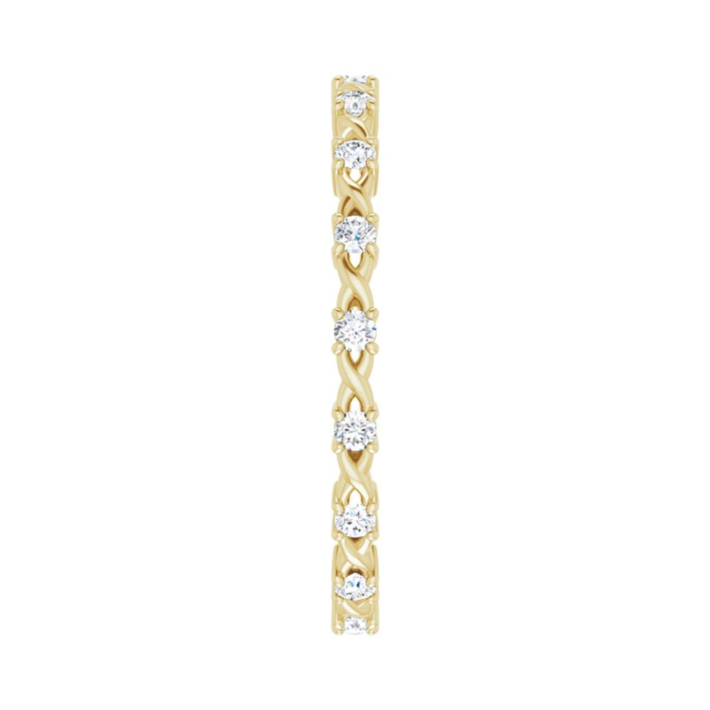 Alternate view of the 1.75mm 14K Yellow Gold 1/4 CTW Diamond Eternity Band by The Black Bow Jewelry Co.