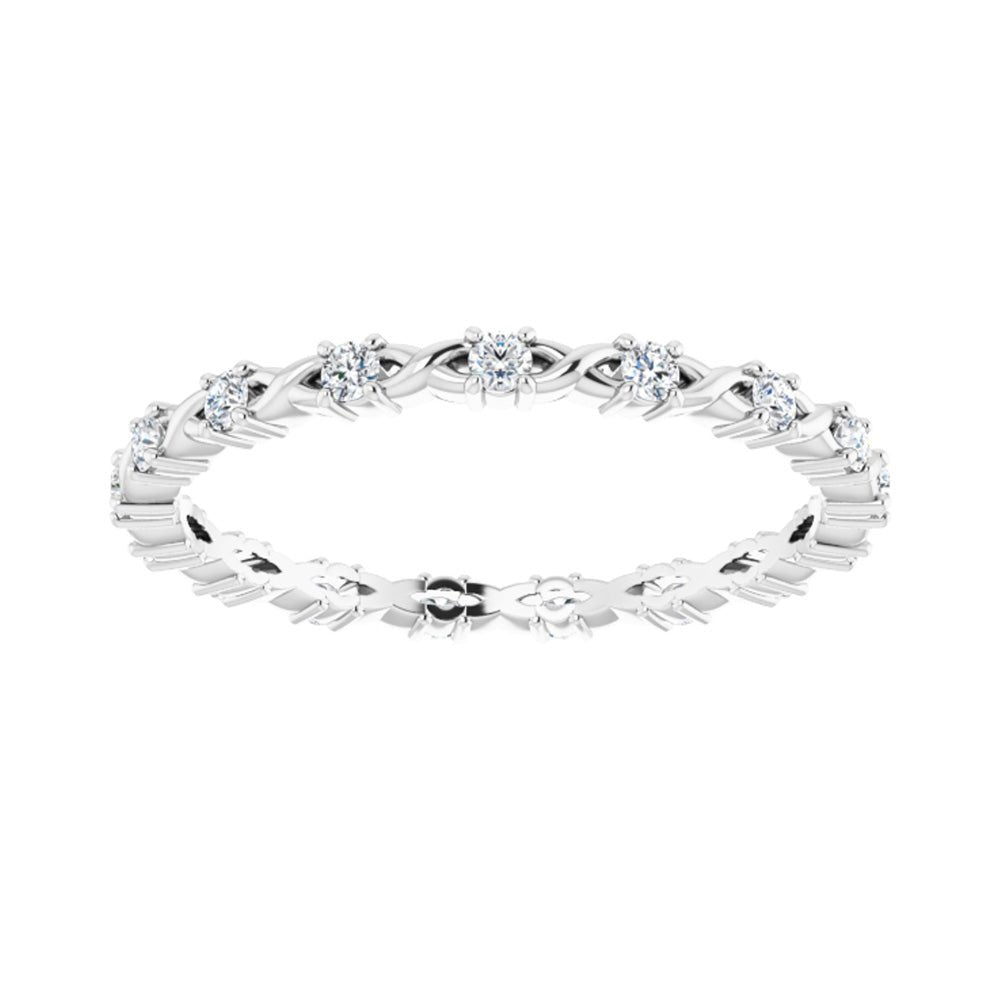 Alternate view of the 1.75mm 14K White Gold 1/4 CTW Diamond Eternity Band by The Black Bow Jewelry Co.