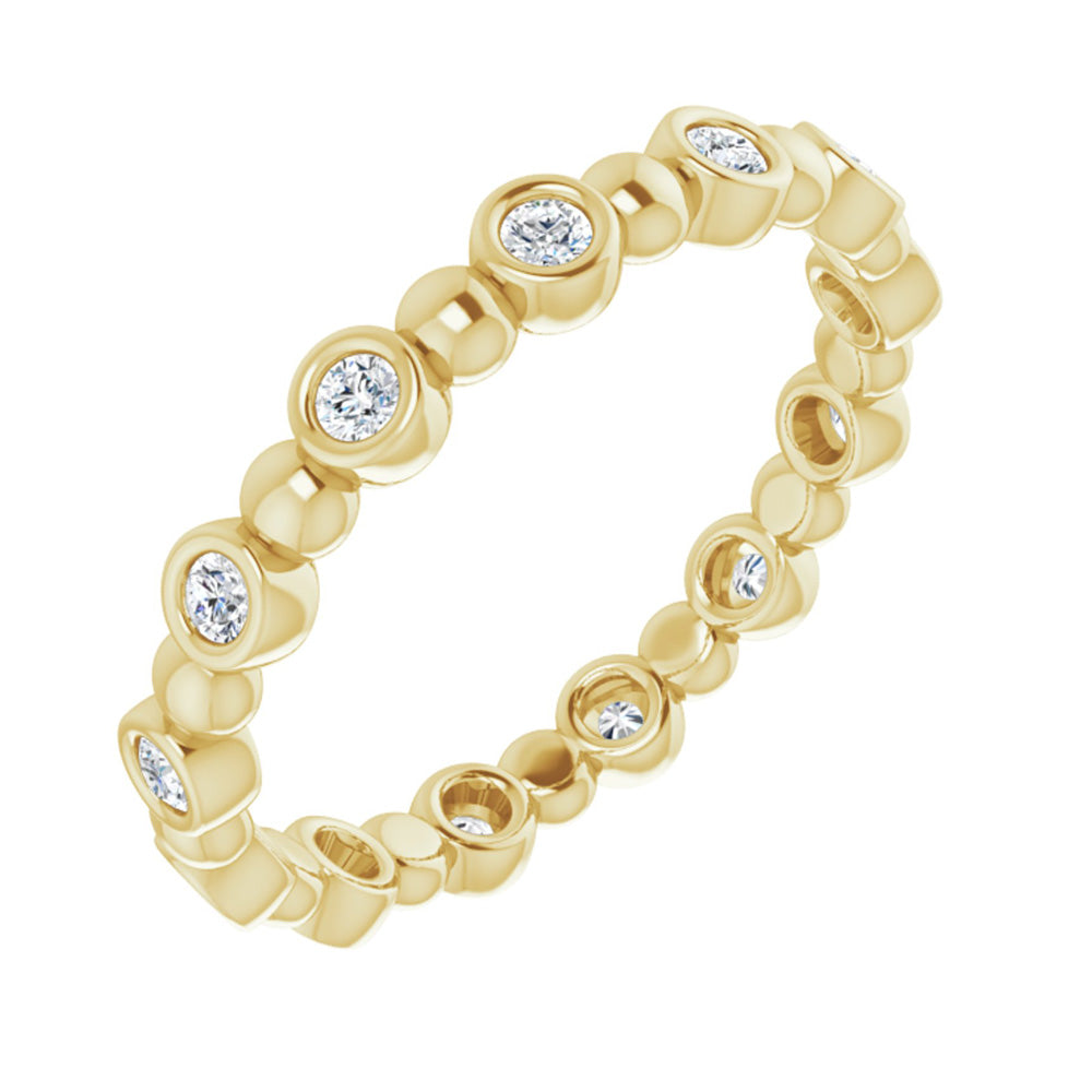 3.25mm 14K Yellow Gold 1/4 CTW Diamond Bezel Set Eternity Band, Item R11296 by The Black Bow Jewelry Co.