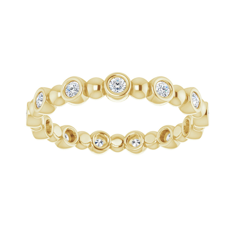Alternate view of the 3.25mm 14K Yellow Gold 1/4 CTW Diamond Bezel Set Eternity Band by The Black Bow Jewelry Co.