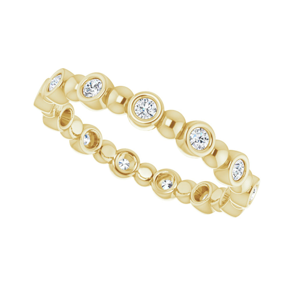 Alternate view of the 3.25mm 14K Yellow Gold 1/4 CTW Diamond Bezel Set Eternity Band by The Black Bow Jewelry Co.