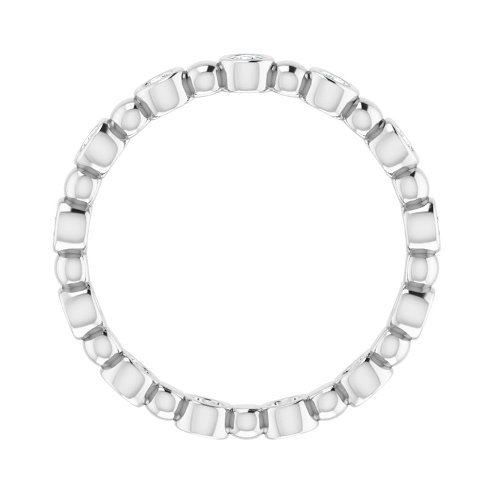Alternate view of the 3.25mm 14K White Gold 1/4 CTW Diamond Bezel Set Eternity Band by The Black Bow Jewelry Co.