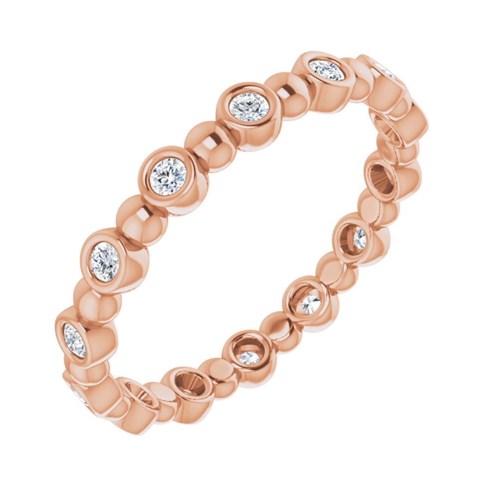 3.25mm 14K Rose Gold 1/4 CTW Diamond Bezel Set Eternity Band, Item R11298 by The Black Bow Jewelry Co.