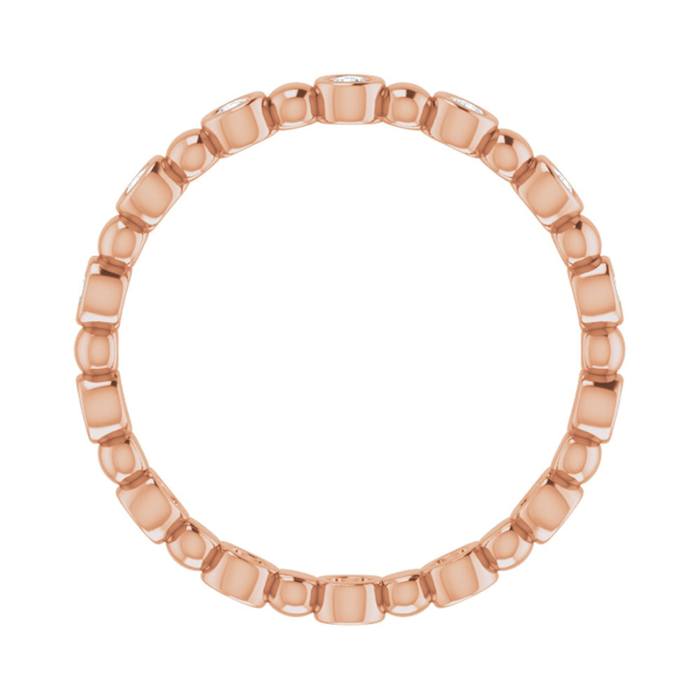 Alternate view of the 3.25mm 14K Rose Gold 1/4 CTW Diamond Bezel Set Eternity Band by The Black Bow Jewelry Co.
