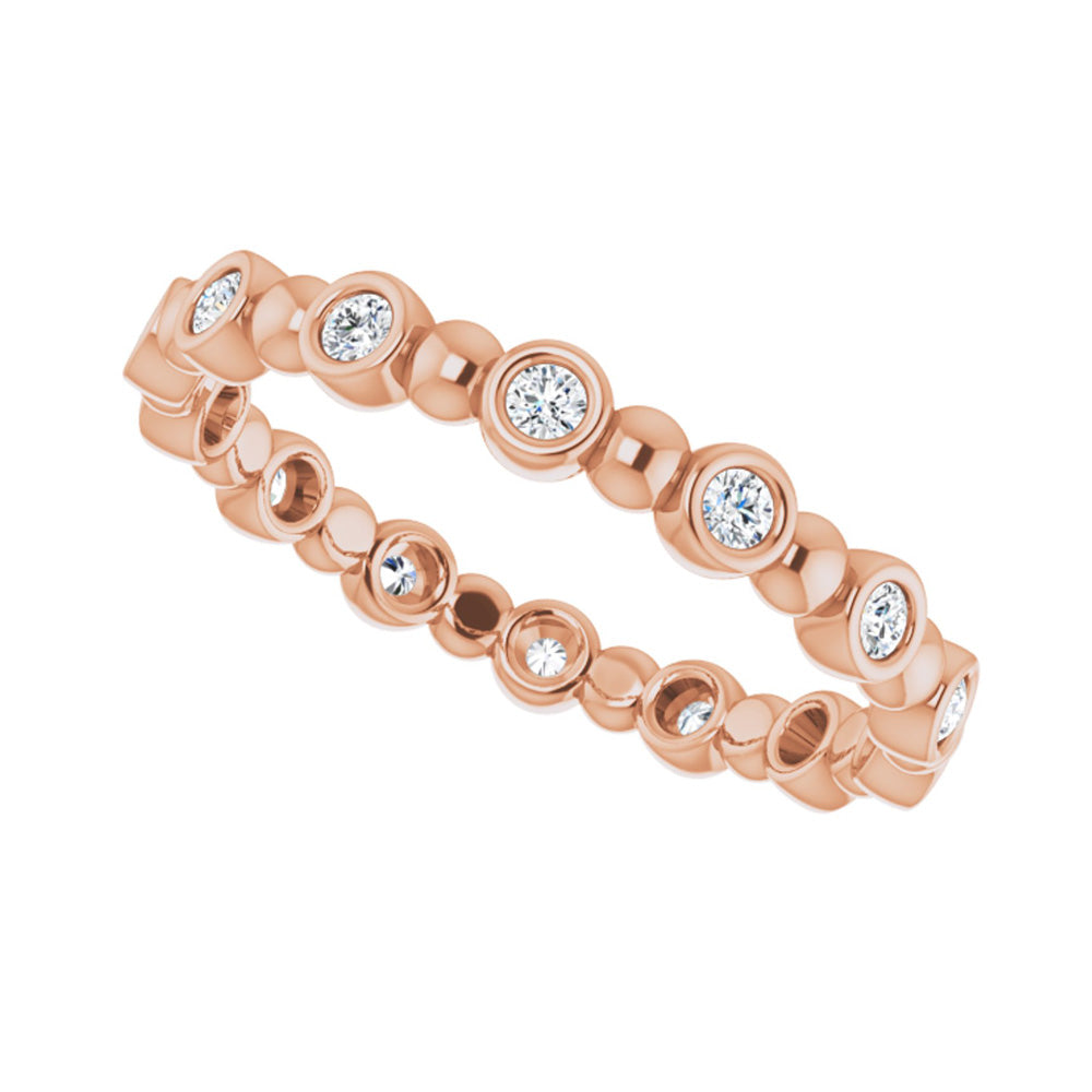 Alternate view of the 3.25mm 14K Rose Gold 1/4 CTW Diamond Bezel Set Eternity Band by The Black Bow Jewelry Co.