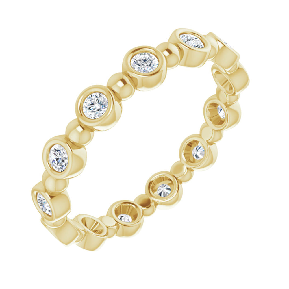 3.5mm 14K Yellow Gold 1/2 CTW Diamond Bezel Set Eternity Band, Item R11299 by The Black Bow Jewelry Co.