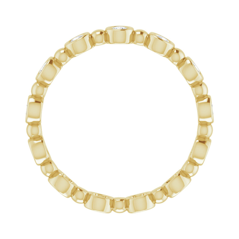 Alternate view of the 3.5mm 14K Yellow Gold 1/2 CTW Diamond Bezel Set Eternity Band by The Black Bow Jewelry Co.