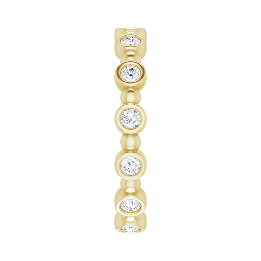 Alternate view of the 3.5mm 14K Yellow Gold 1/2 CTW Diamond Bezel Set Eternity Band by The Black Bow Jewelry Co.