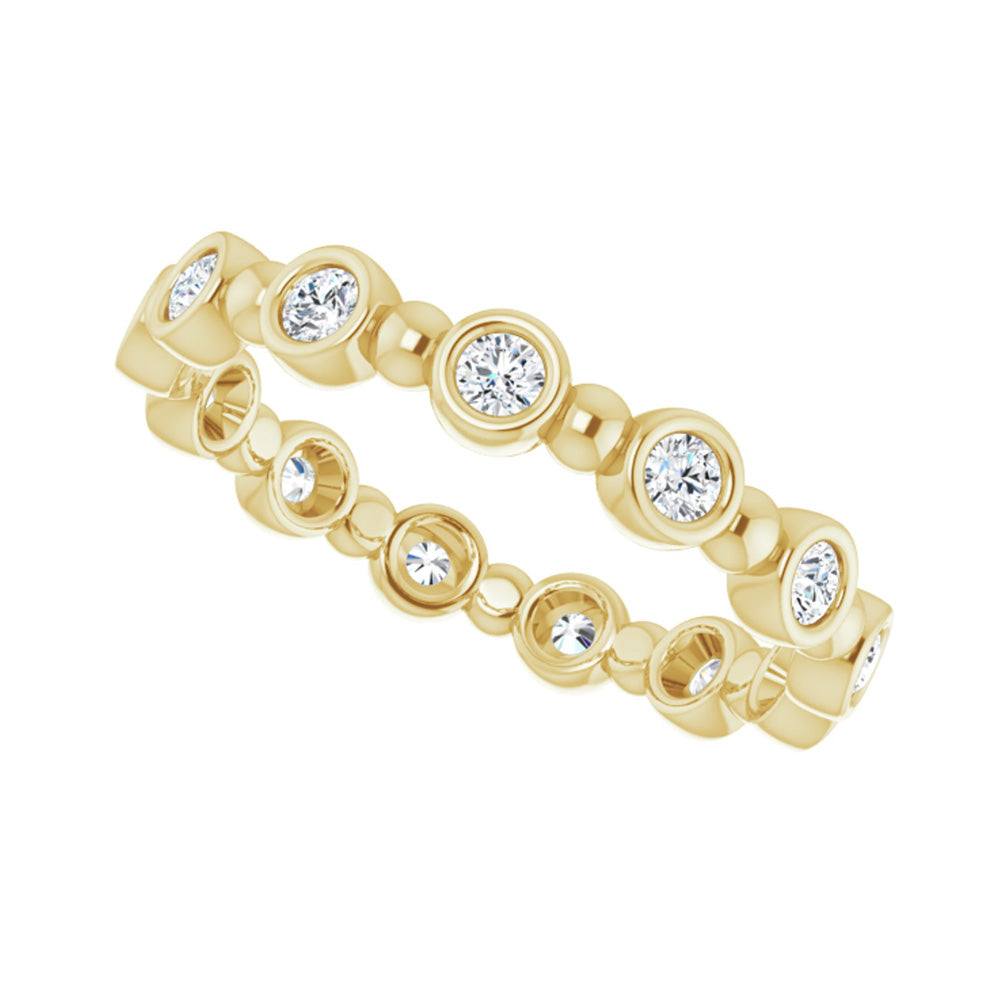 Alternate view of the 3.5mm 14K Yellow Gold 1/2 CTW Diamond Bezel Set Eternity Band by The Black Bow Jewelry Co.