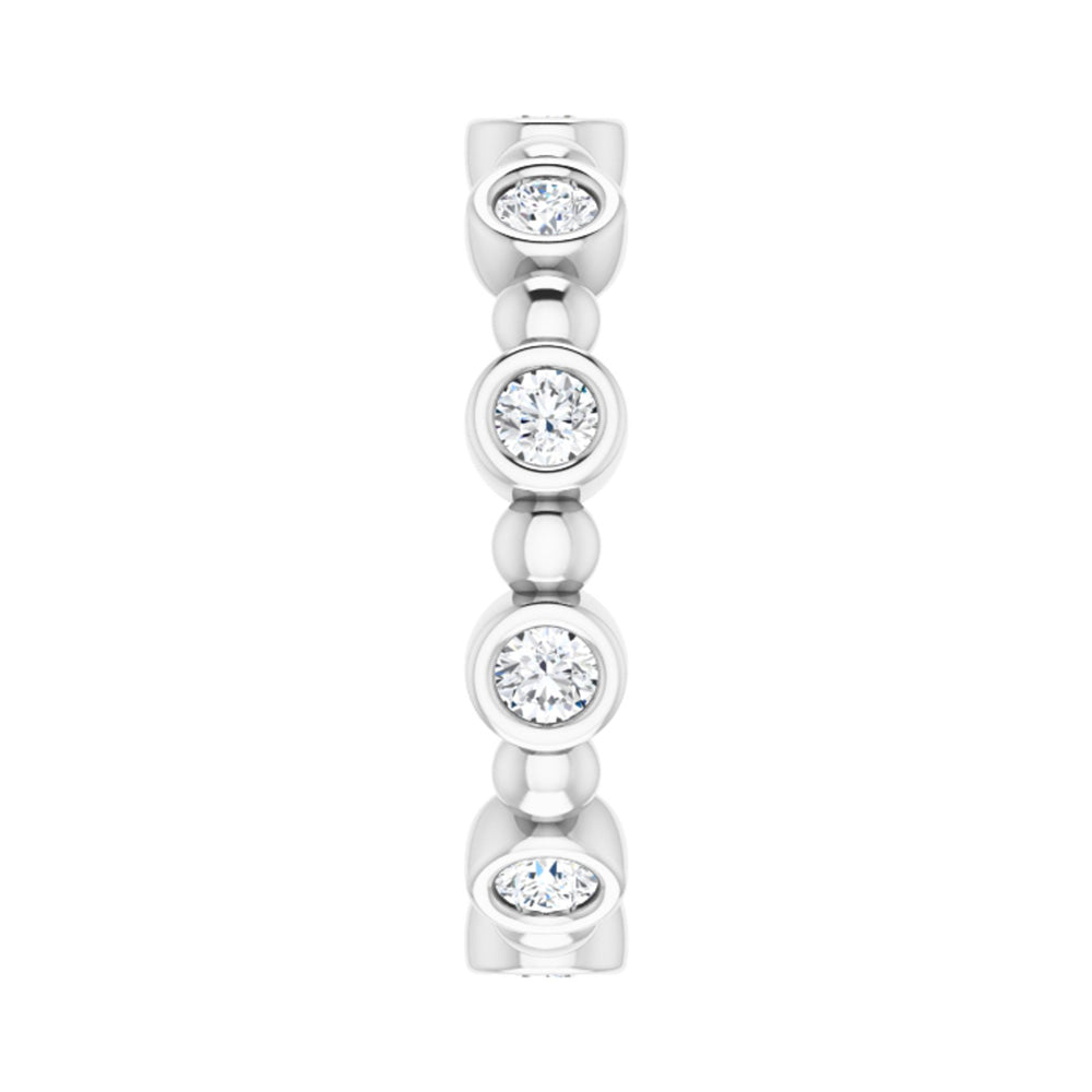 Alternate view of the 3.5mm 14K White Gold 1/2 CTW Diamond Bezel Set Eternity Band by The Black Bow Jewelry Co.