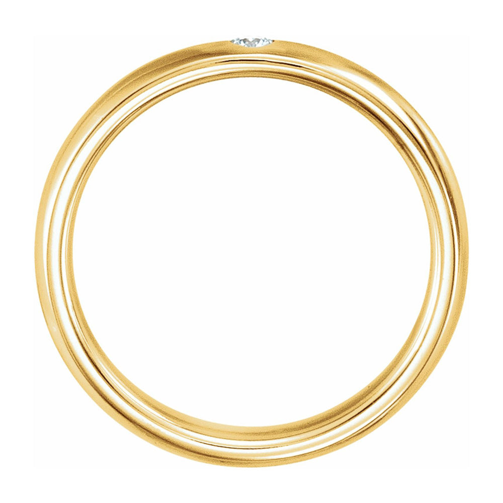 Alternate view of the 4mm 14k Yellow Gold .06 CT Diamond Half Round Comfort Fit Band by The Black Bow Jewelry Co.