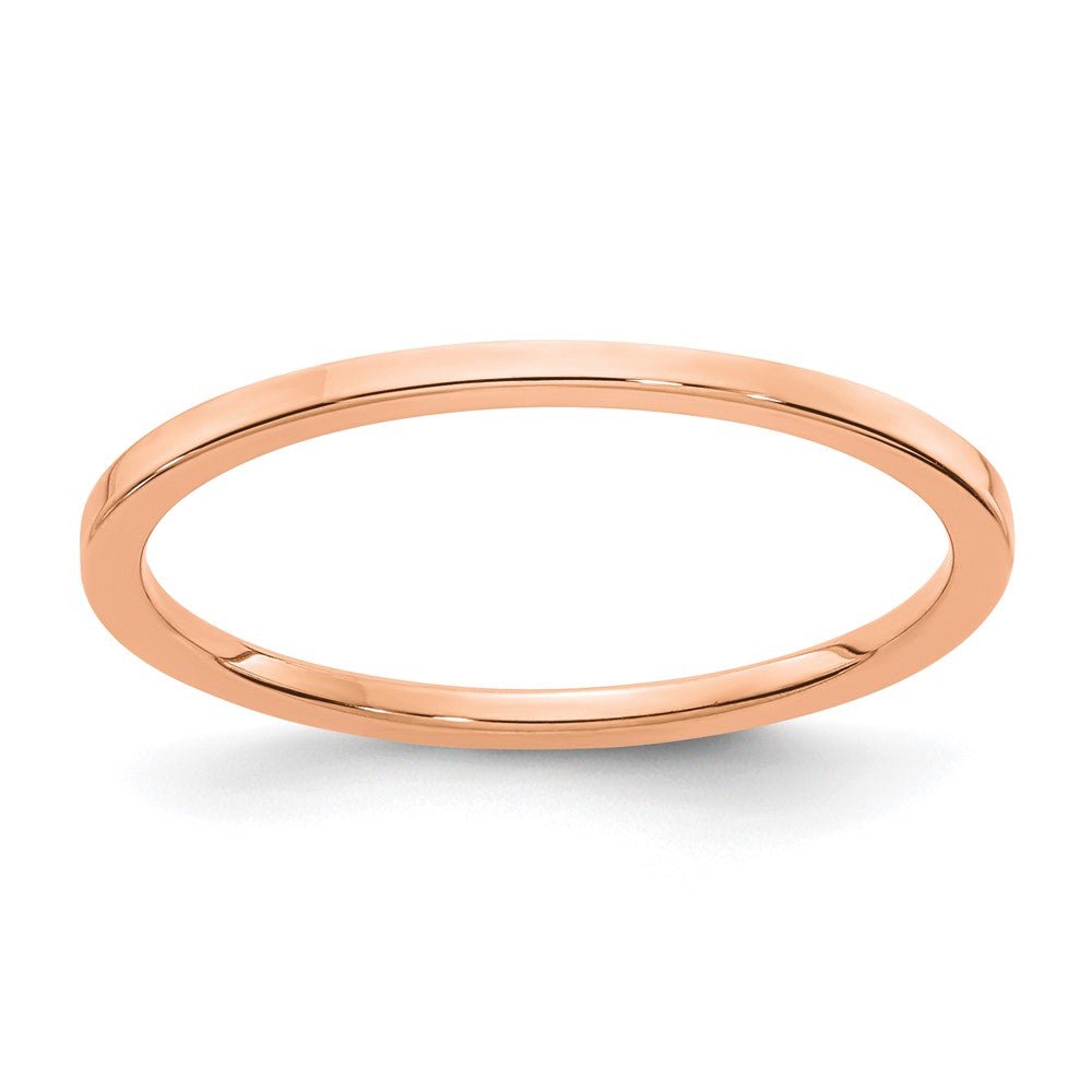 1.2mm 10k Rose Gold Polished Flat Stackable Band, Item R11317 by The Black Bow Jewelry Co.