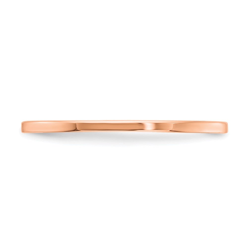Alternate view of the 1.2mm 10k Rose Gold Polished Flat Stackable Band by The Black Bow Jewelry Co.