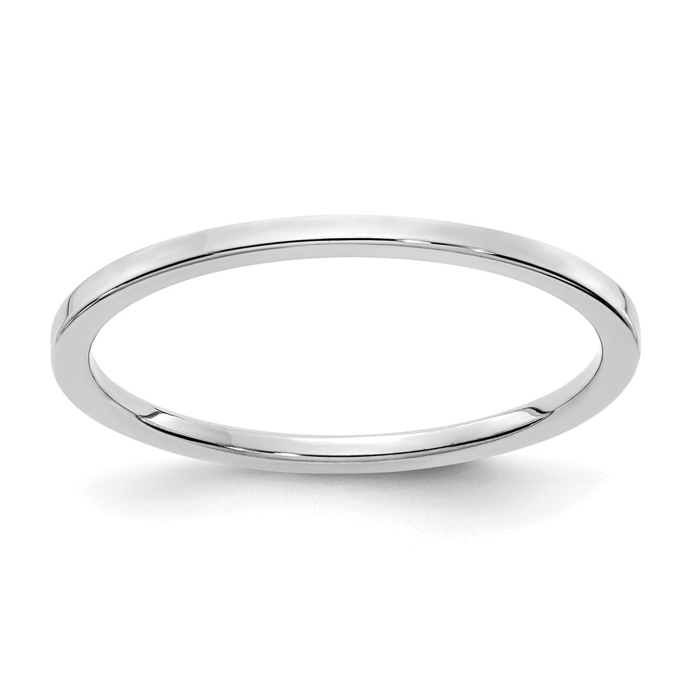 1.2mm 10k White Gold Polished Flat Stackable Band, Item R11318 by The Black Bow Jewelry Co.
