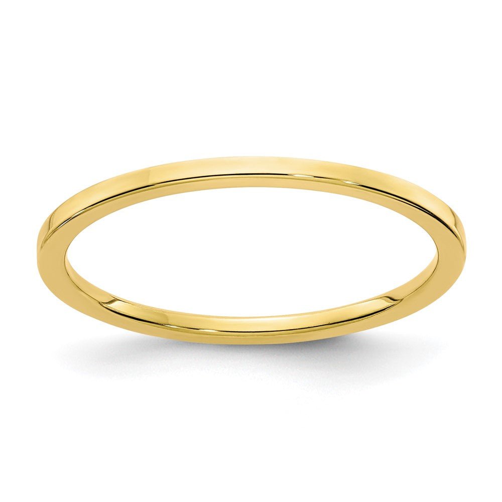 1.2mm 10k Yellow Gold Polished Flat Stackable Band, Item R11319 by The Black Bow Jewelry Co.