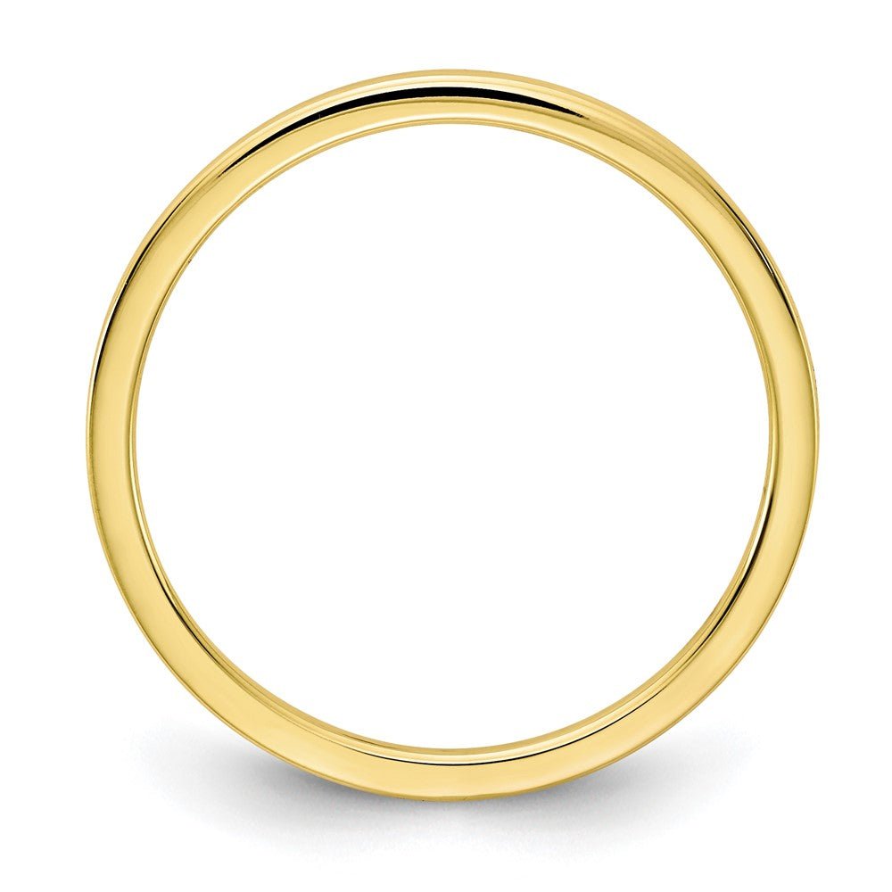 Alternate view of the 1.2mm 10k Yellow Gold Polished Flat Stackable Band by The Black Bow Jewelry Co.