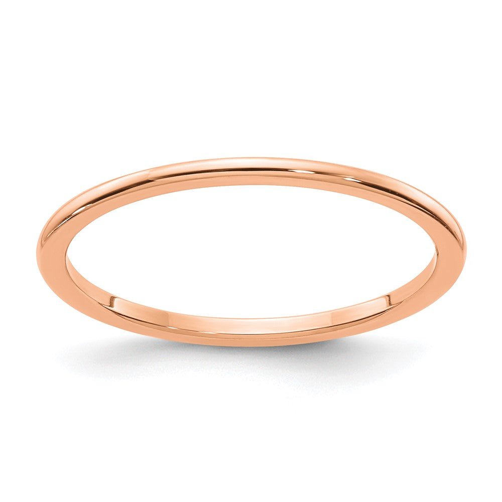 1.2mm 10k Rose Gold Polished Half Round Stackable Band, Item R11320 by The Black Bow Jewelry Co.