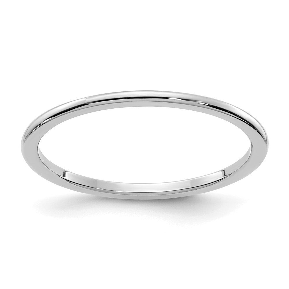 1.2mm 10k White Gold Polished Half Round Stackable Band, Item R11321 by The Black Bow Jewelry Co.