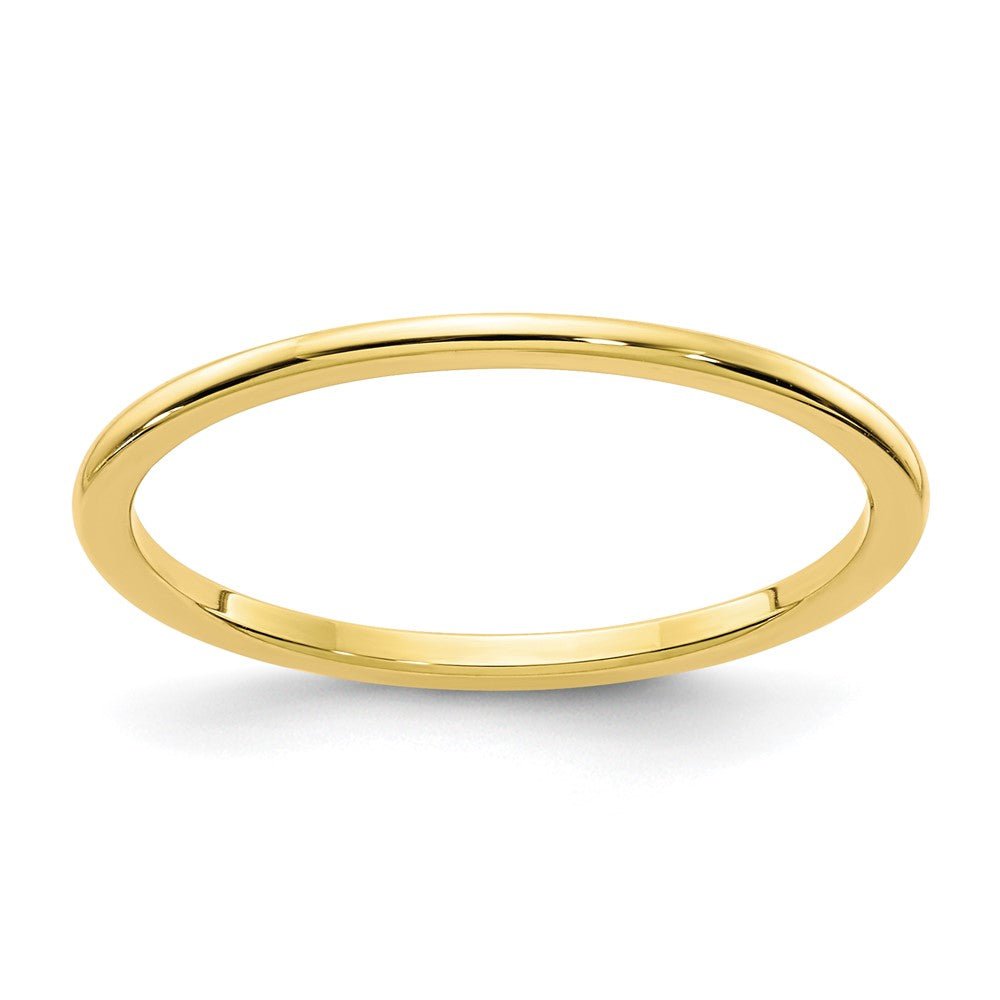1.2mm 10k Yellow Gold Polished Half Round Stackable Band, Item R11322 by The Black Bow Jewelry Co.