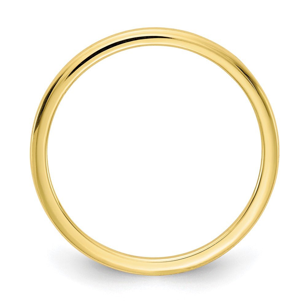 Alternate view of the 1.2mm 10k Yellow Gold Polished Half Round Stackable Band by The Black Bow Jewelry Co.