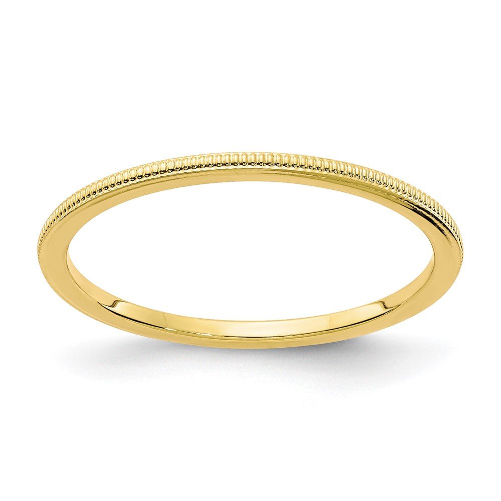 1.2mm 10k Yellow Gold Milgrain Stackable Band, Item R11328 by The Black Bow Jewelry Co.