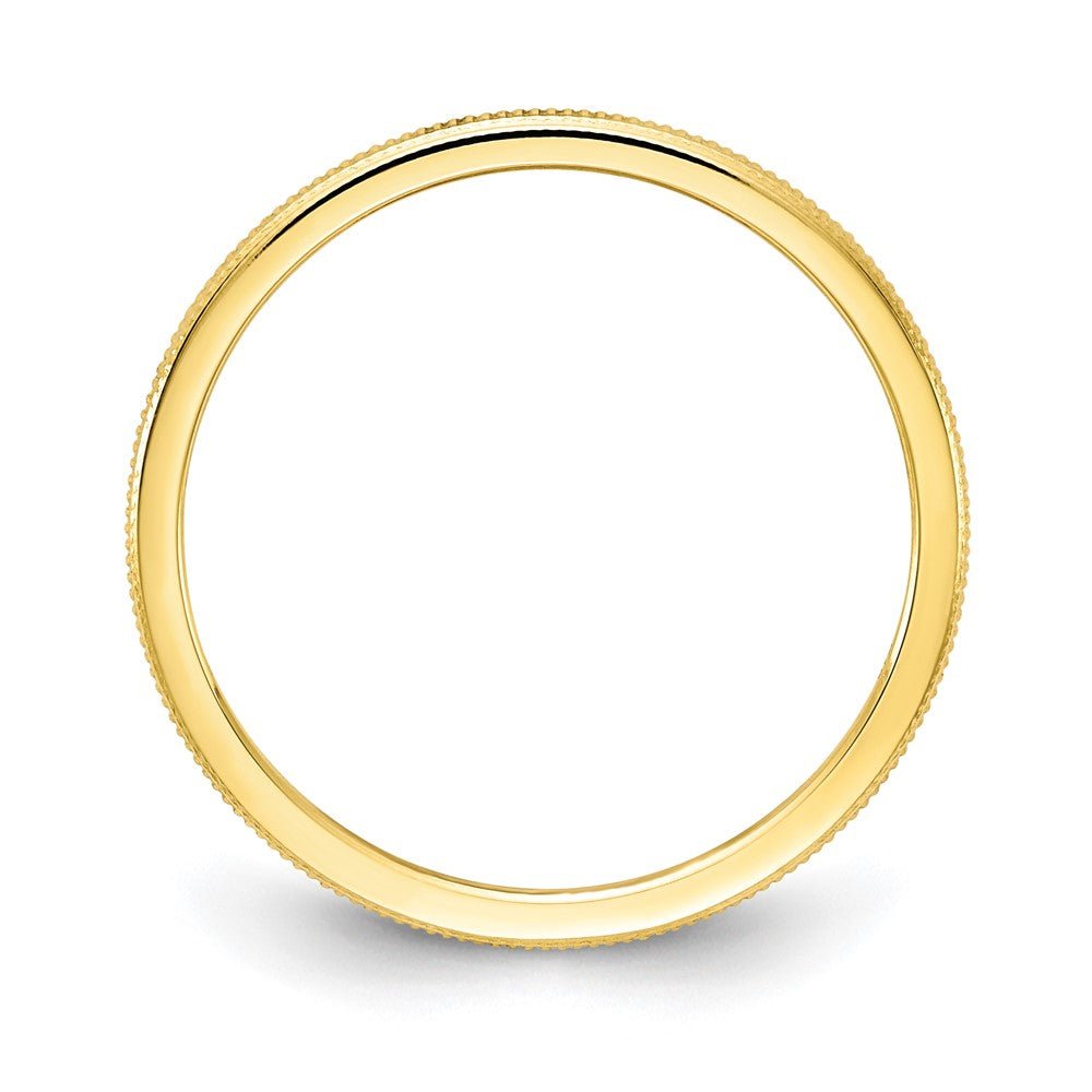 Alternate view of the 1.2mm 10k Yellow Gold Milgrain Stackable Band by The Black Bow Jewelry Co.