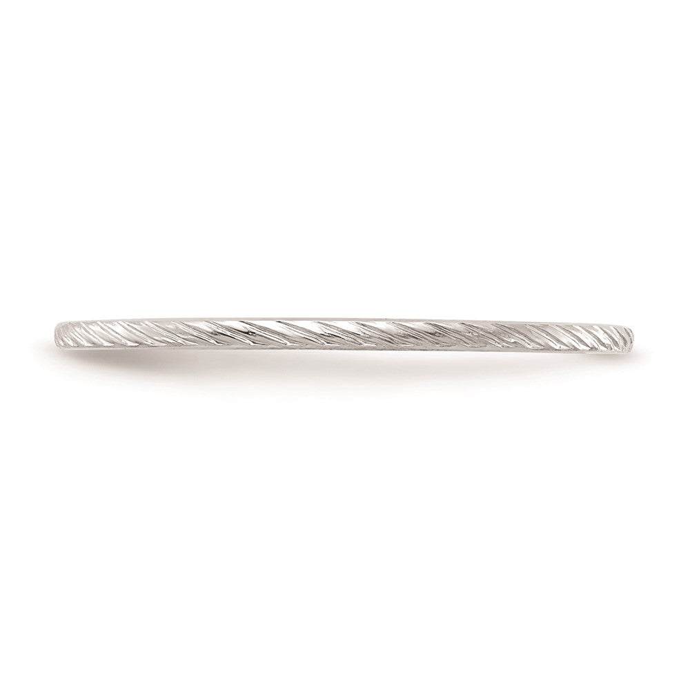 Alternate view of the 1.2mm 10k White Gold Twisted Pattern Stackable Band by The Black Bow Jewelry Co.