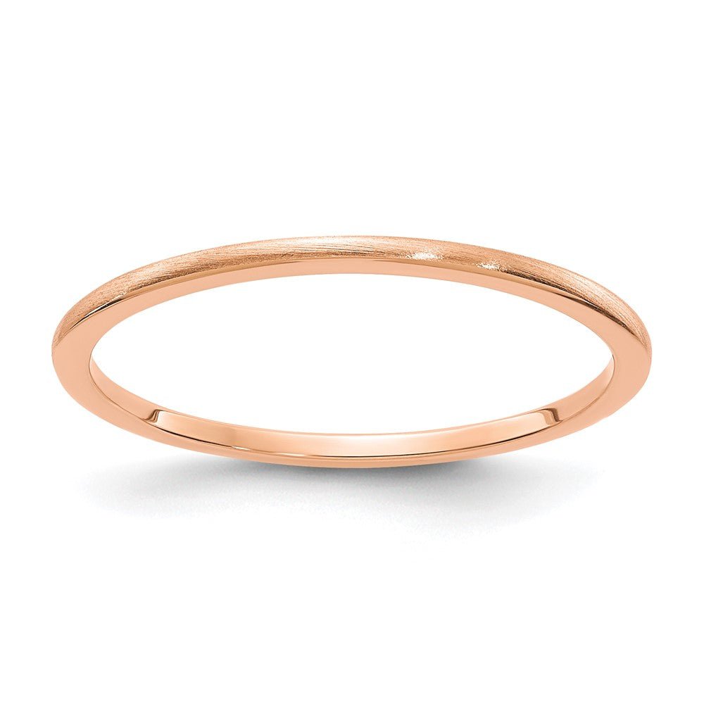 1.2mm 10k Rose Gold Half Round Satin Stackable Band, Item R11341 by The Black Bow Jewelry Co.