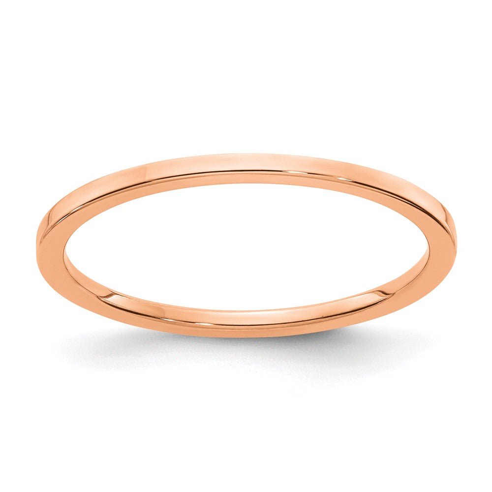 1.2mm 14k Rose Gold Polished Flat Stackable Band, Item R11344 by The Black Bow Jewelry Co.