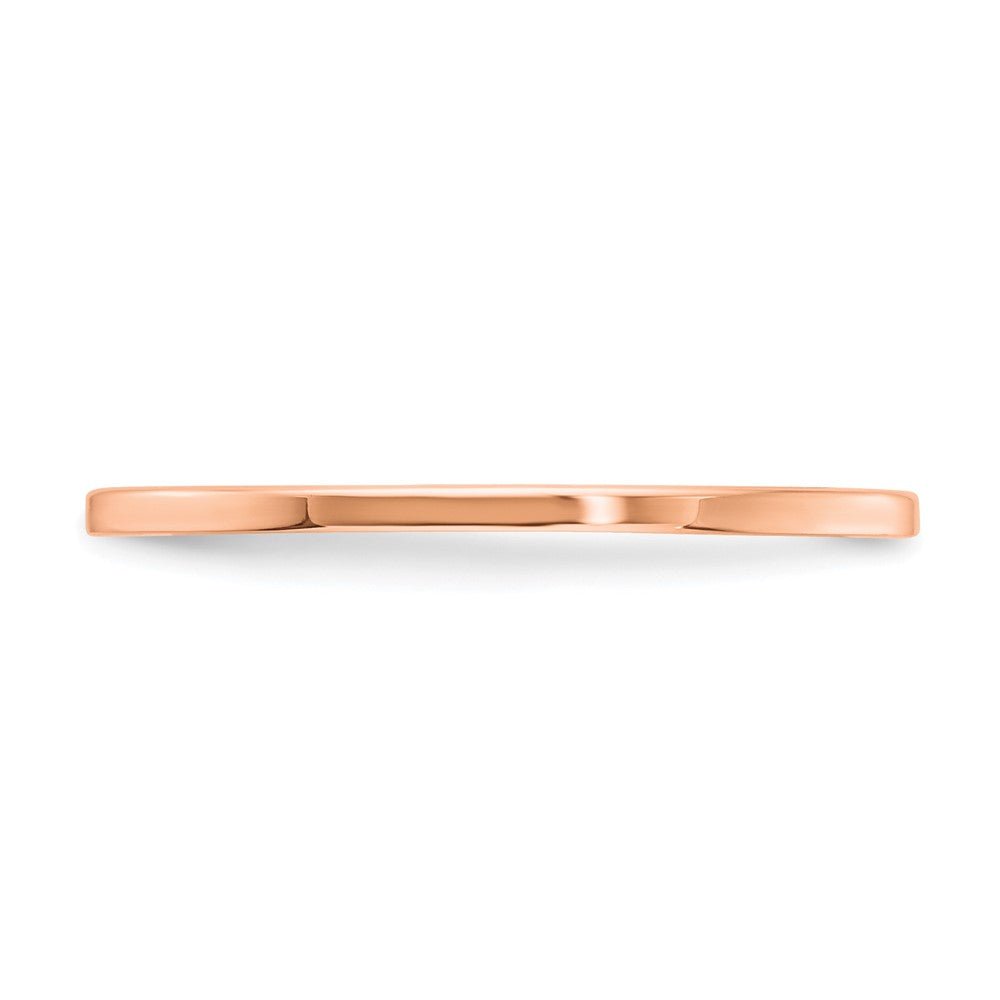Alternate view of the 1.2mm 14k Rose Gold Polished Flat Stackable Band by The Black Bow Jewelry Co.