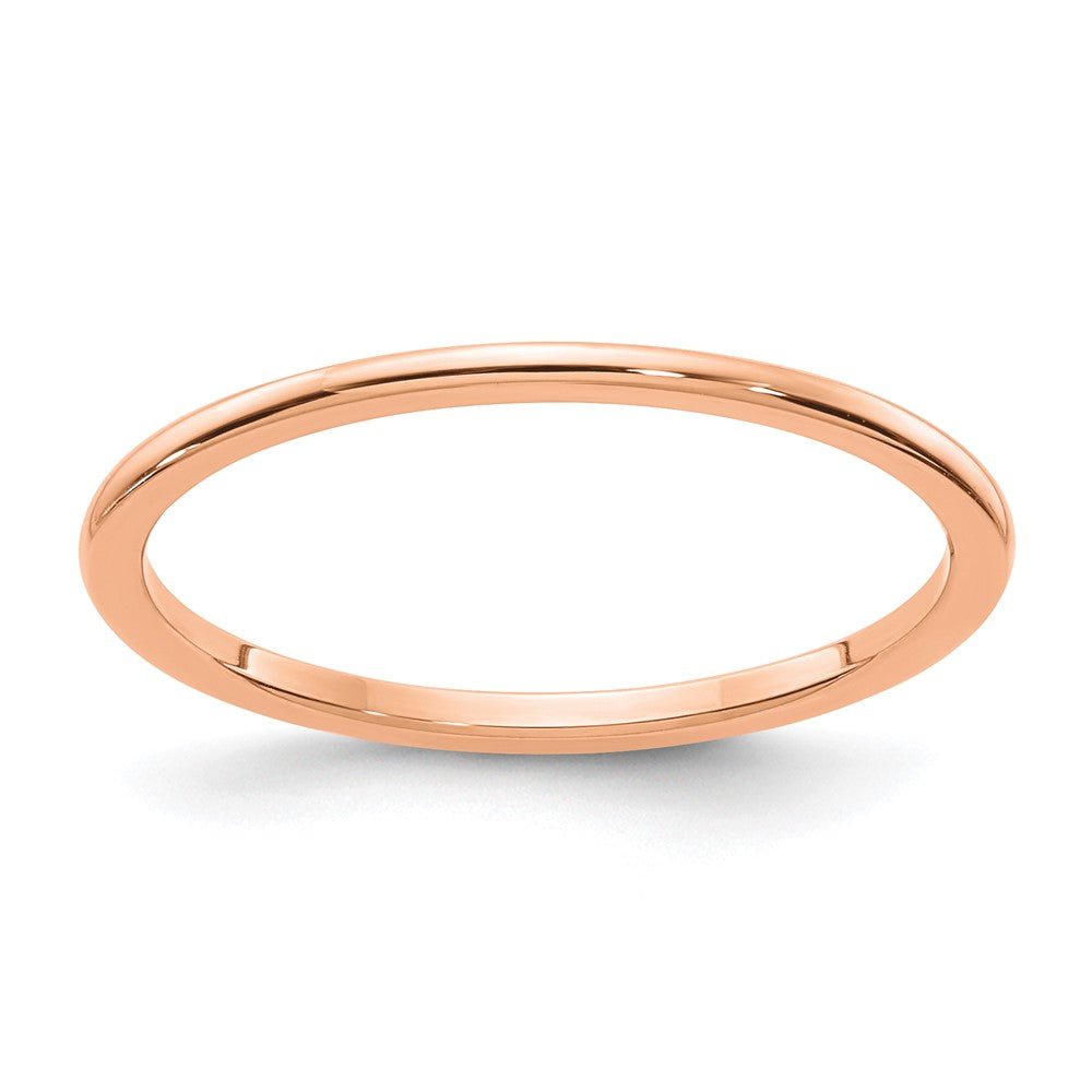 1.2mm 14k Rose Gold Polished Half Round Stackable Band, Item R11347 by The Black Bow Jewelry Co.