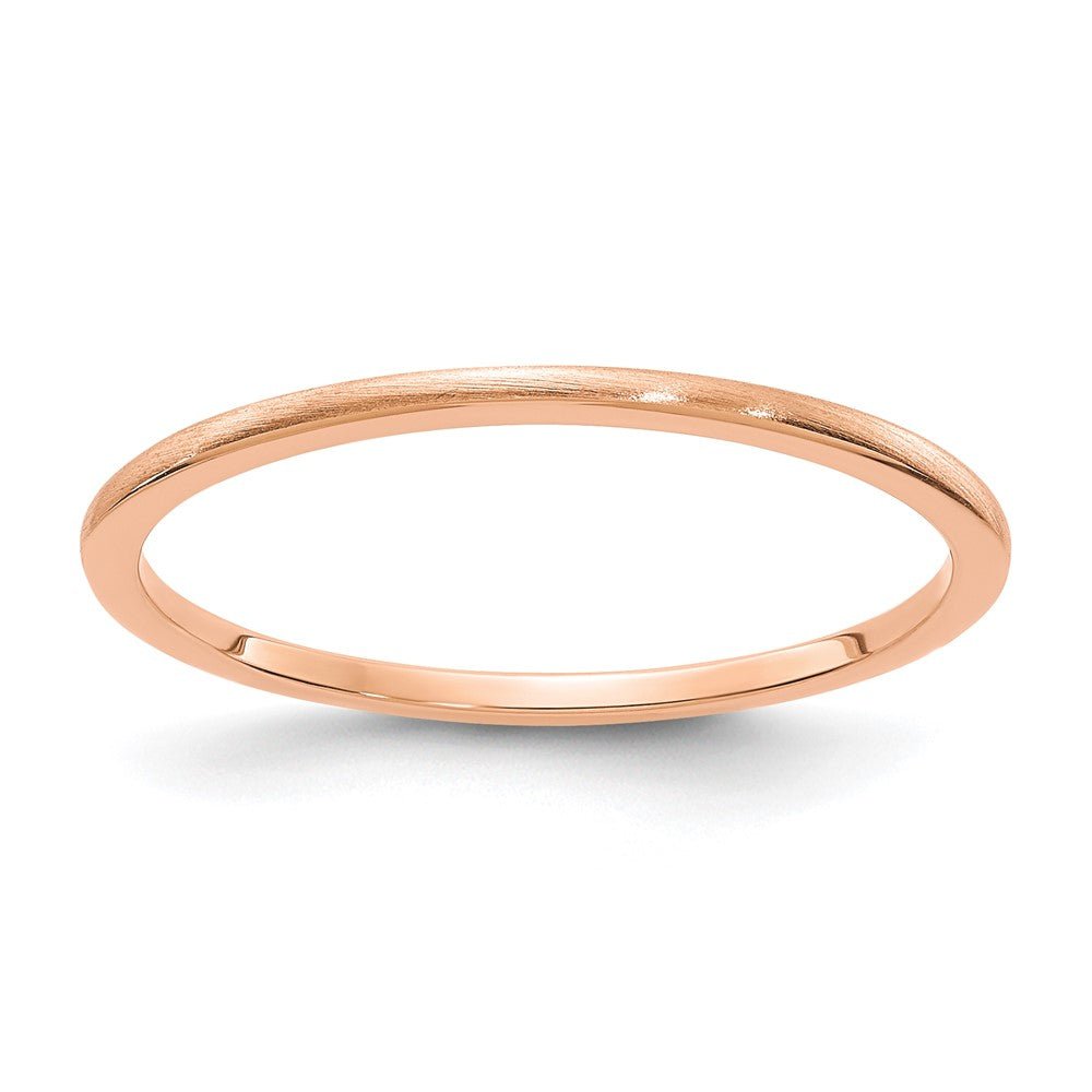 1.2mm 14k Rose Gold Half Round Satin Stackable Band, Item R11368 by The Black Bow Jewelry Co.