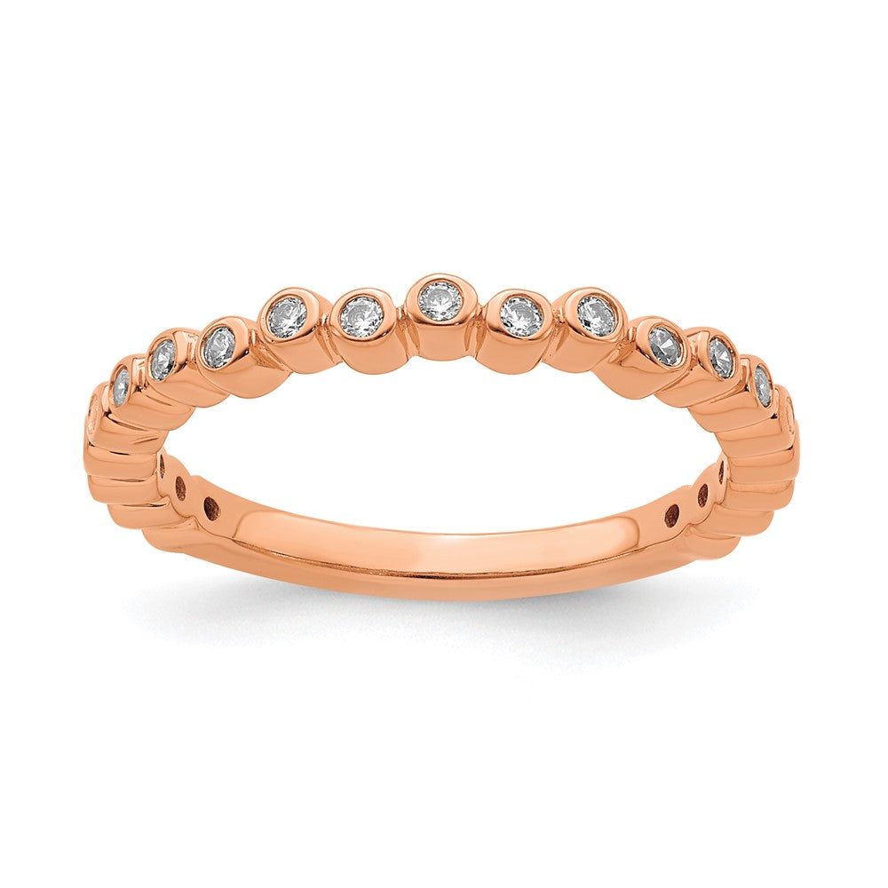 2.5mm 14k Rose Gold 1/10 Ctw Diamond Stackable Band, Item R11406 by The Black Bow Jewelry Co.