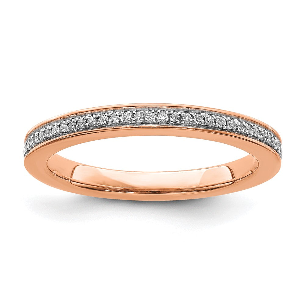 2.25mm 14k Rose Gold 1/10 Ctw Diamond Stackable Band, Item R11412 by The Black Bow Jewelry Co.