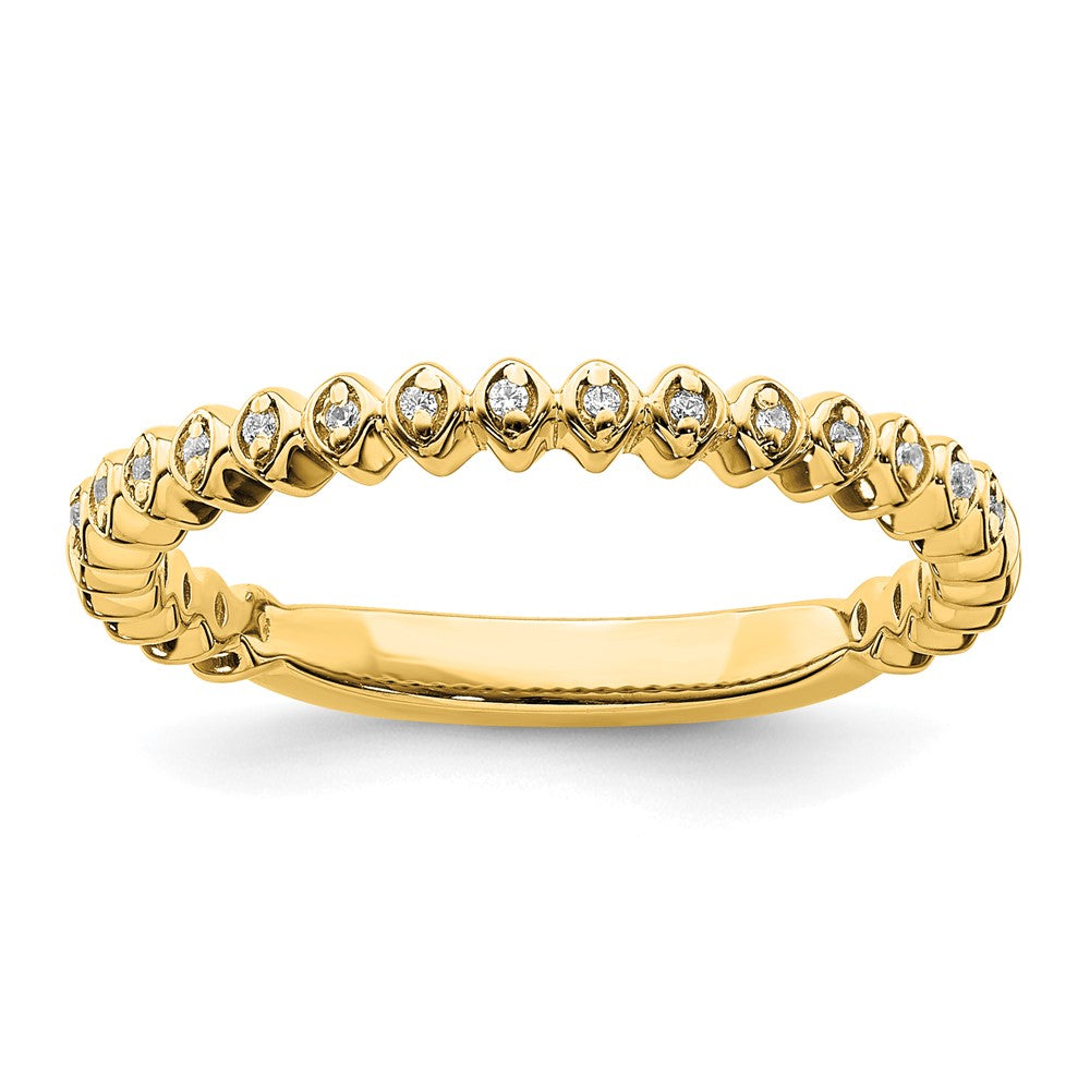 2.25mm 14k Yellow Gold 1/20 Ctw Diamond Stackable Band, Item R11416 by The Black Bow Jewelry Co.