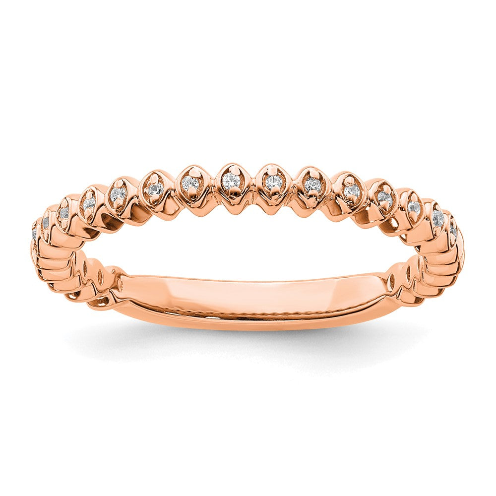 2.25mm 14k Rose Gold 1/20 Ctw Diamond Stackable Band, Item R11418 by The Black Bow Jewelry Co.