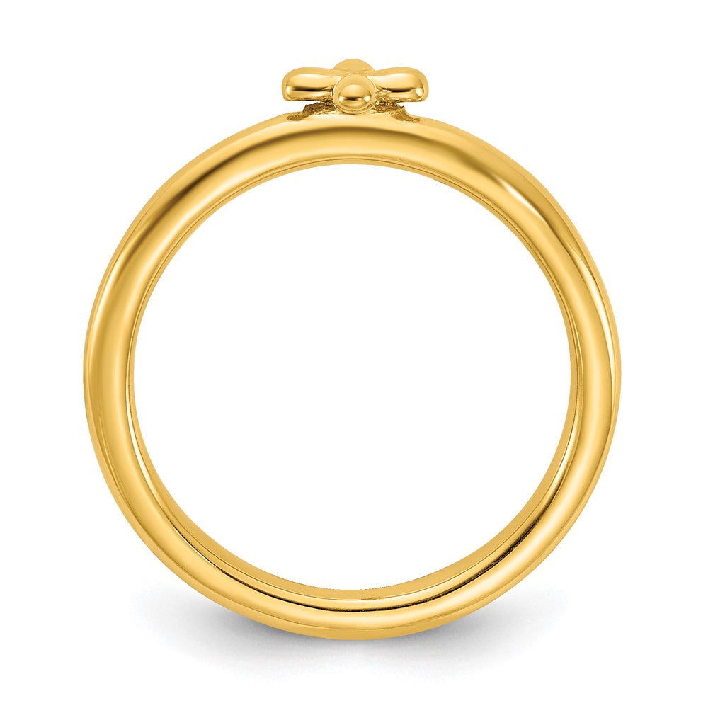14K Gold Stackable Cross Ring