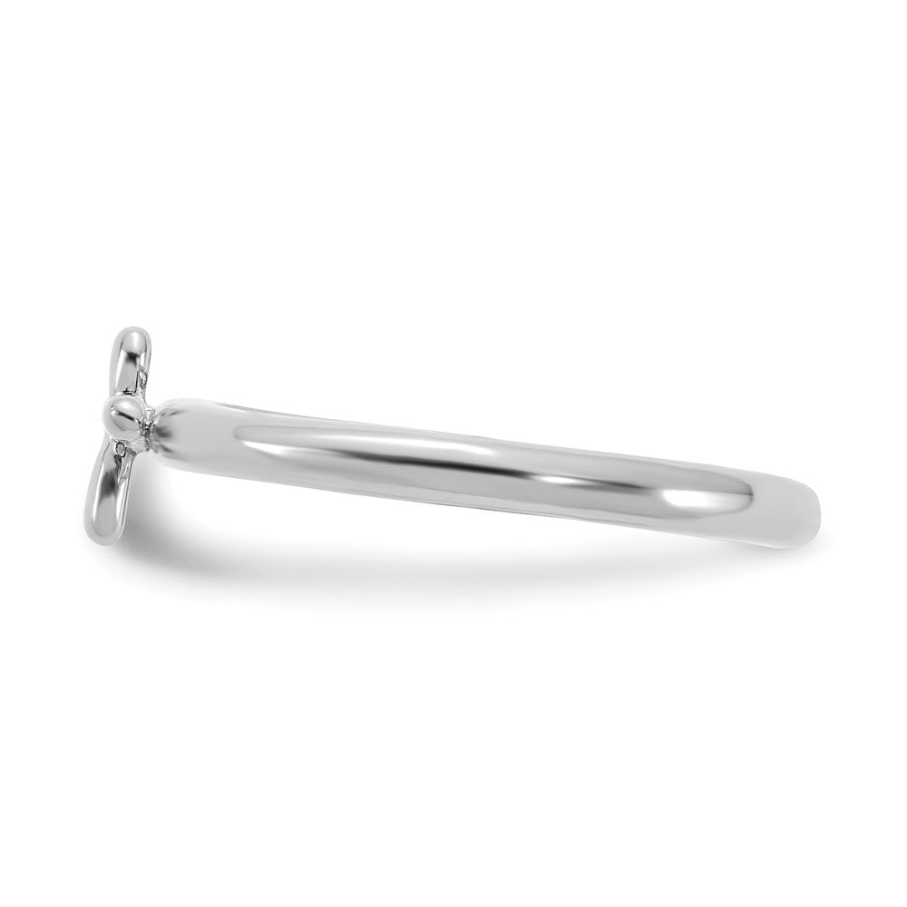 Alternate view of the Sterling Silver Rhodium Plated Stackable Cross Ring by The Black Bow Jewelry Co.