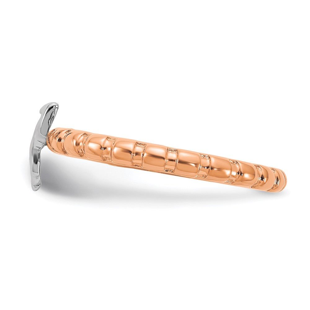 Alternate view of the Sterling Silver 14k Rose Gold &amp; Rhodium Plated Stack Arrow Ring by The Black Bow Jewelry Co.