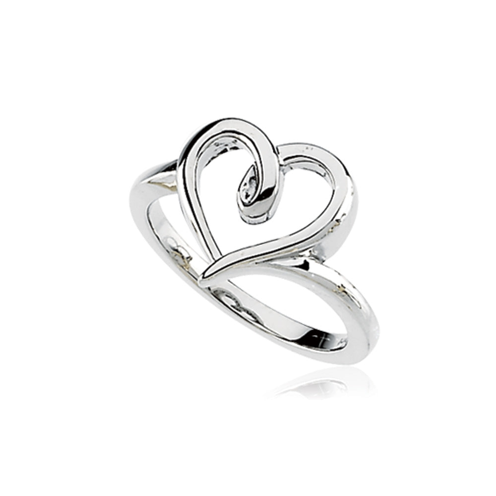 Sterling Silver Keep Your Heart Open Ring, Item R8237 by The Black Bow Jewelry Co.