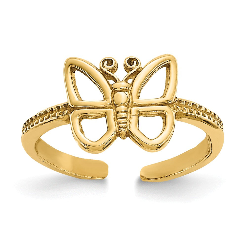 Butterfly Toe 1mm Ring in 14 Karat Gold, Item R8417 by The Black Bow Jewelry Co.