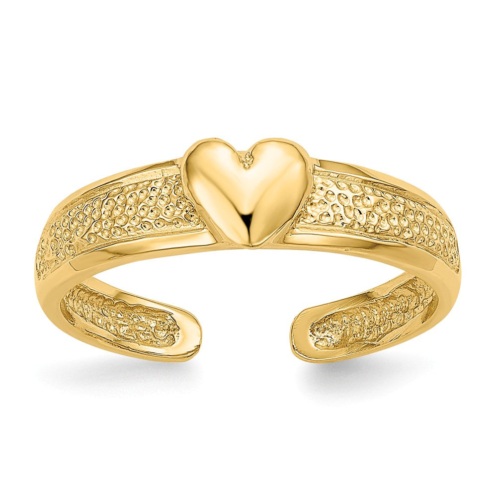 Heart Toe Ring in 14 Karat Gold, Item R8420 by The Black Bow Jewelry Co.