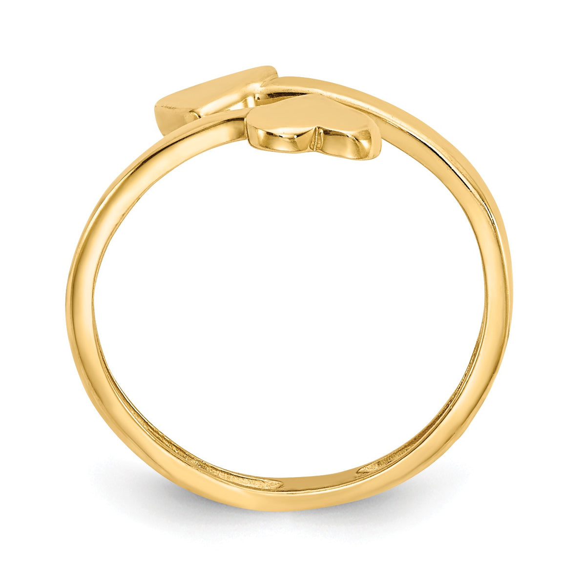 Alternate view of the Twin Heart Adjustable Toe Ring in 14 Karat Gold by The Black Bow Jewelry Co.