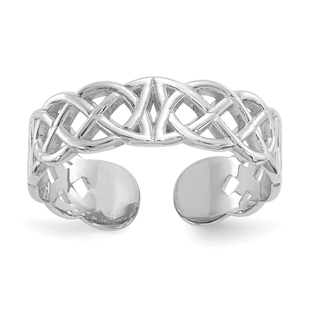 Celtic Knot Toe Ring in 14 Karat White Gold, Item R8440 by The Black Bow Jewelry Co.