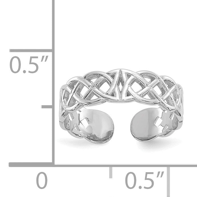 Alternate view of the Celtic Knot Toe Ring in 14 Karat White Gold by The Black Bow Jewelry Co.