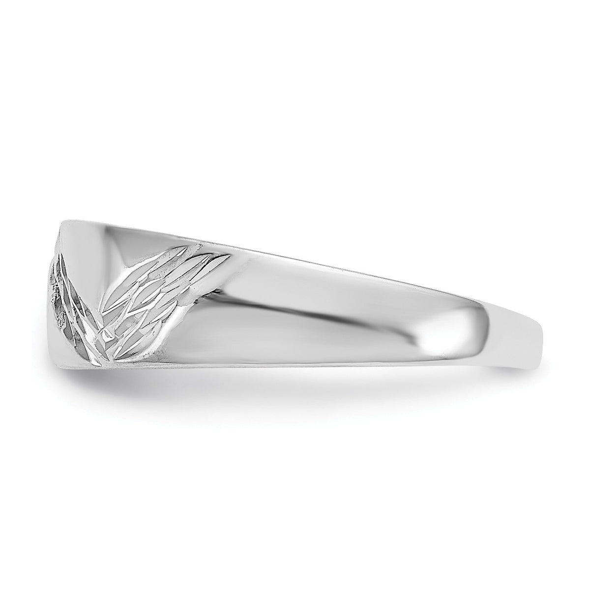 Alternate view of the Diamond-Cut Toe Ring in 14 Karat White Gold by The Black Bow Jewelry Co.